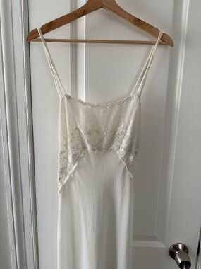 Vintage White Lace-Trim Slip Dress - Women Intimates & Sleepwear